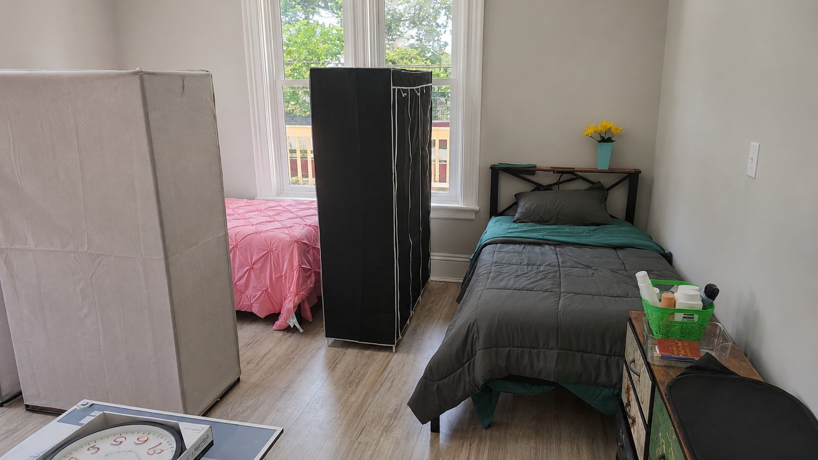Bedroom with privacy dividers and personal space